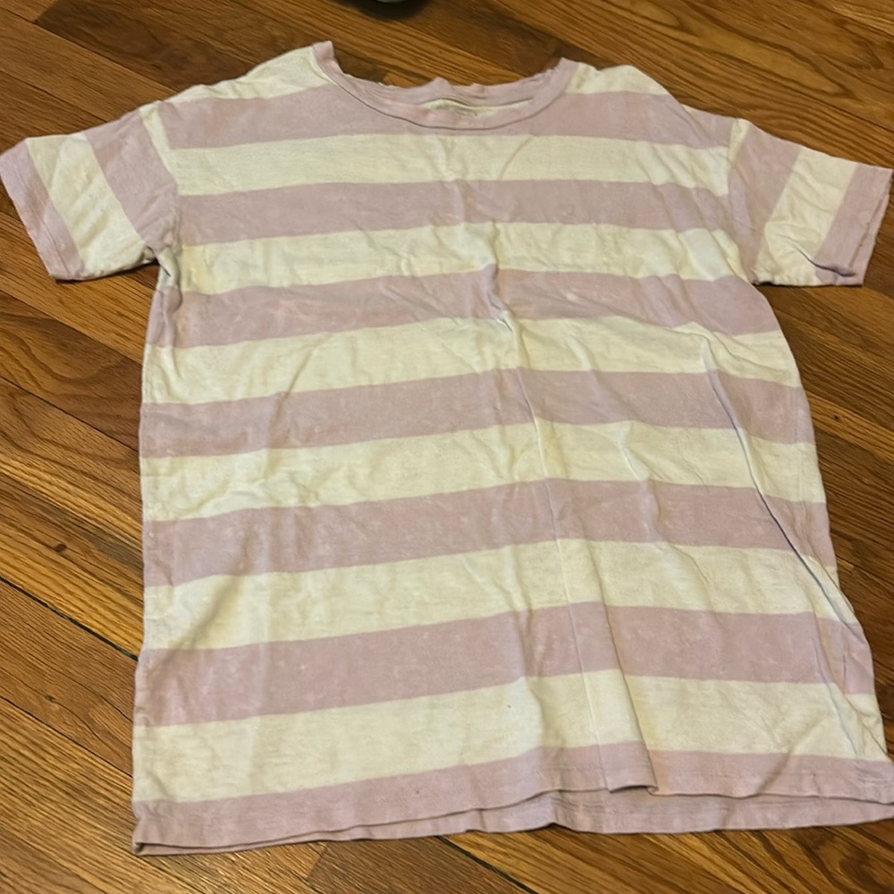 Striped purple and white T-shirt from American eagle